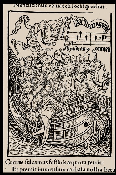 セバスチャン・ブラント著 『船の愚者』 1497年の挿絵。 作： Unbekannt