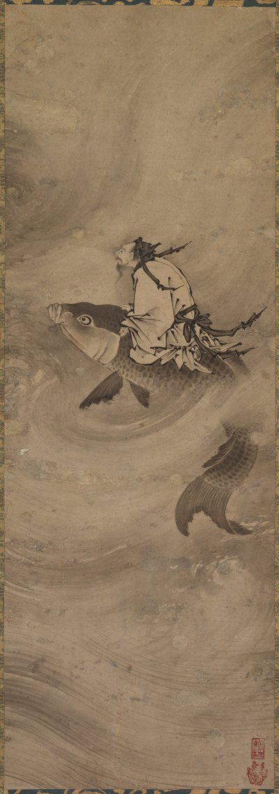 鯉に乗る不滅のc。 1600。 作： Unbekannt