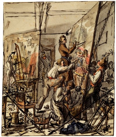 アーティストスタジオで、1820年代 作： Unbekannt
