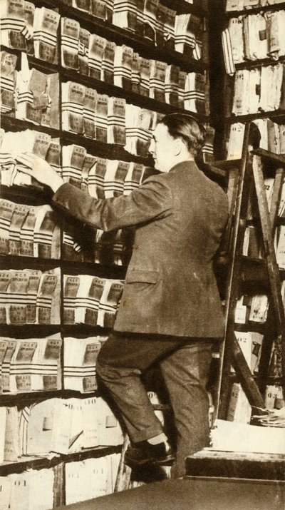 スコットランドヤード、ロンドン、1912年、1935年の指紋のインデックス。 作： Unbekannt
