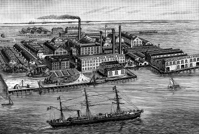 インドのゴム、Gutta Percha＆Telegraph Works Companyの工場、ロンドンのシルバータウン、1887年 作： Unbekannt