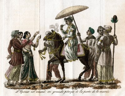 インドの結婚式の行列、19世紀 作： Unbekannt