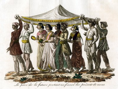 インドの結婚式の行列、19世紀 作： Unbekannt