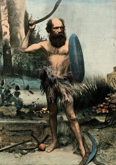 Indigene Australien Arme Du Boumerang、アボリジニー、ブーメランで武装、1900年。 作： Unbekannt