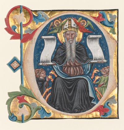 合唱の本から抜粋された頭文字C：アントナイト修道士と聖アントニウス、c。 1400-1440。 作： Unbekannt