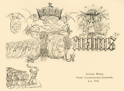 イルミネーテッドチャーターの最初の言葉、AD 1446、1911。 作： Unbekannt