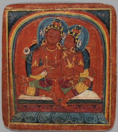 イニシエーション カード Tsakalis: Chenresi Avalokiteshvara、15 世紀初頭。 作： Unbekannt