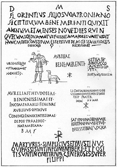 カタコンベの碑文、ローマ、1926年 作： Unbekannt