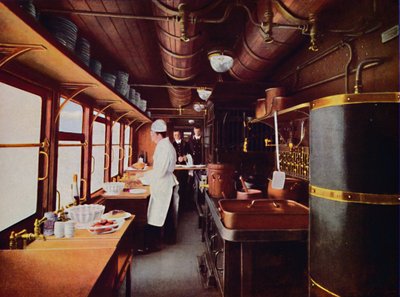 LMS鉄道のレストランカーキッチンの内部、1926年 作： Unbekannt