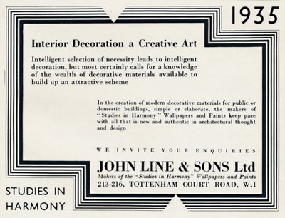 インテリアアート、クリエイティブアート-John Line＆Sons Ltd、1935 作： Unbekannt