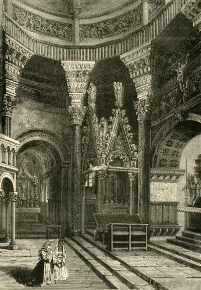 スパラトロ大聖堂の内部以前のディオクレティアヌス宮殿の寺院、1890年。 作： Unbekannt