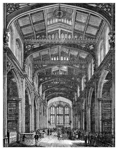 図書館の内部、ギルドホール、ロンドン市、1886 作： Unbekannt