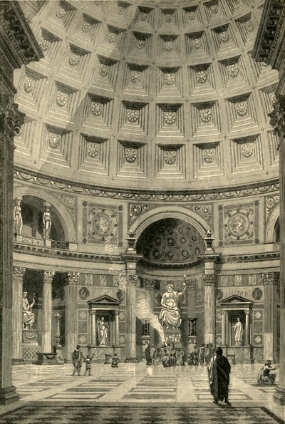 ローマのパンテオンの内部が復元された、1890年。 作： Unbekannt