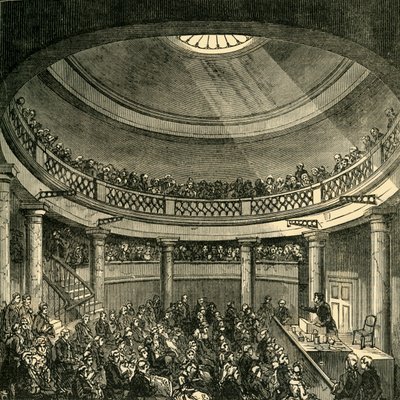 1820年のブラックフライアーズロードのロタンダの内部、1878年。 作： Unbekannt