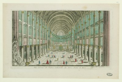 パリのノートルダム大聖堂の内観、1770年頃。 作： Unbekannt