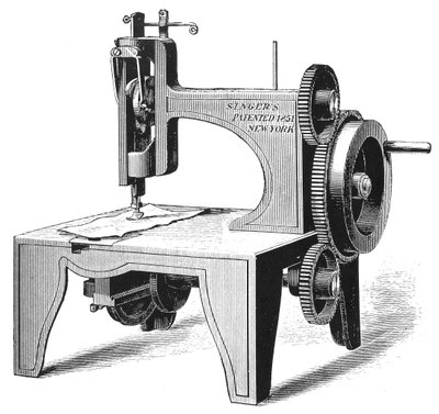 アイザックメリットシンガーズが1851年に特許を取得した1880年の最初のミシン 作： Unbekannt