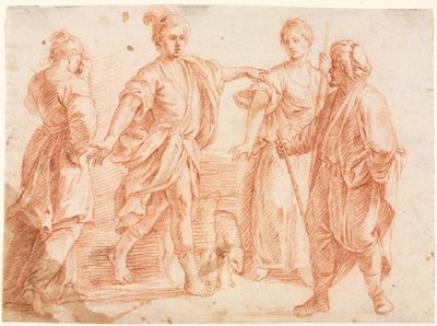 ジェイコブとラバン、レイチェルとリア・レクト、1600年代。 作： Unbekannt
