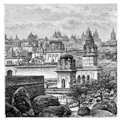 ジャイナ寺院、ジュナガド、グジャラート、インド、1895 作： Unbekannt