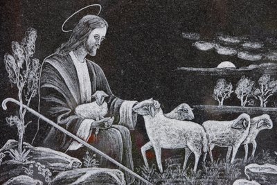 良き羊飼いのイエス」（サン＝ニコラ・ド・ヴェロセ、フランス 作： Unbekannt