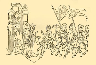 ジャンヌダルクは1930年頃のフランス国王の宮廷に来ました。 作： Unbekannt