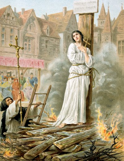 ジャンヌ ダルク c1412-1431、オルレアンの乙女、フランスの愛国者で殉教者、19 世紀 作： Unbekannt