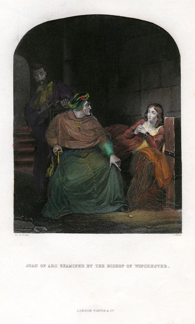ジョアンオブアークは1431年にウィンチェスターの司教によって調査されました 作： Unbekannt