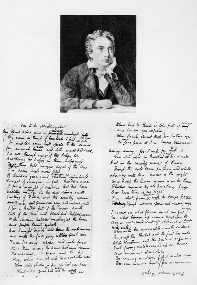 ジョン・キーツ、イギリスの詩人、ナイチンゲールへの彼のオード、1819 1958 作： Unbekannt