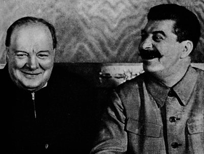 ジョセフ・スターリンとチャーチル氏1942、1945。 作： Unbekannt