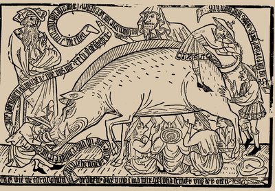 ユーデンサウユダヤ人の種まき、1470年頃。 作： Unbekannt