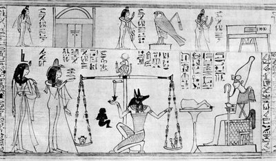 死者の審判、エジプトのデアエルバハリ神殿、c1025 BC 1936 作： Unbekannt