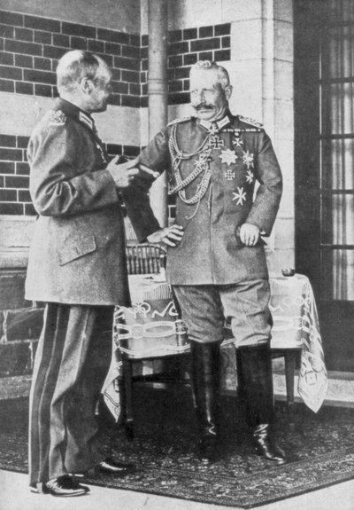 1918年6月、ドイツのカイザーヴィルヘルム2世とザクセンのフレデリックアウグストゥス3世 作： Unbekannt
