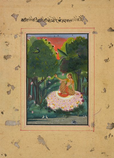 Commode Ragini、Ragamala の Folio、ca. 1770～1775年。 作： Unbekannt