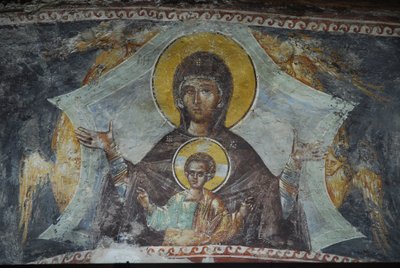 Kariye Camii (St Sauveur In Chora church) fresco : Virgin and child, イスタンブール, トルコ 作： Unbekannt