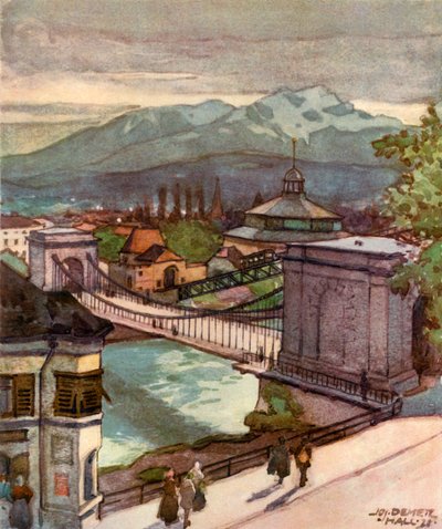 Kettenbrucke、鎖橋、c1929。 作： Unbekannt