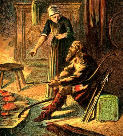 アルフレッド王とケーキ、c1850 作： Unbekannt