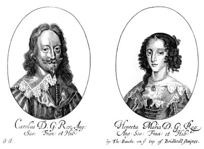 チャールズ1世1600〜1649年とヘンリエッタマリア王妃1609〜1669年 作： Unbekannt