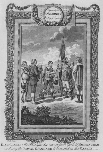 チャールズ1世はヨークからノッティンガムへの撤退後、c1787 作： Unbekannt