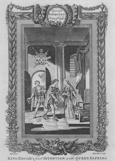 エドガーズ王、エルフリーダ女王との最初のインタビュー、c1787 作： Unbekannt