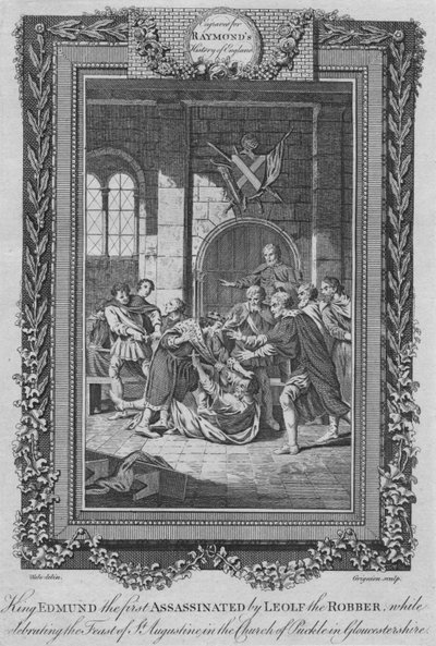 エドマンド王、ロルフ・ロブによる最初の暗殺、c1787 作： Unbekannt