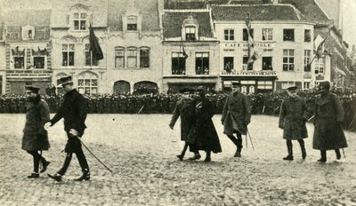 1914年12月4日、1920年、第一次世界大戦、ベルギー、ファーネスでのジョージ5世王。 作： Unbekannt