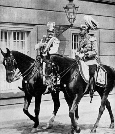 イギリスのジョージ5世王とドイツのカイザーヴィルヘルム2世、1913年1951年 作： Unbekannt