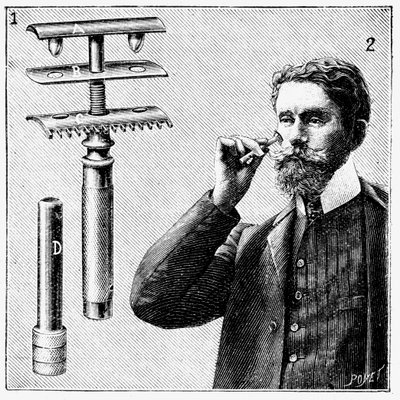 交換可能な刃を備えたキングジレッツ安全かみそり、1905年 作： Unbekannt