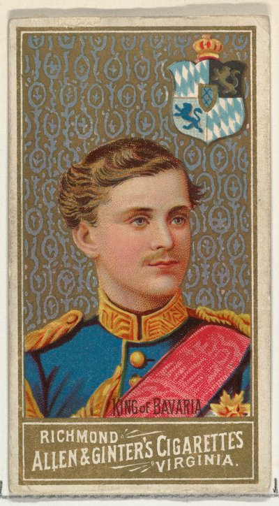 バイエルンの王、アレン & ジンター タバコのワールド ソブリン シリーズ N34、1889 年、1889 年。 作： Unbekannt