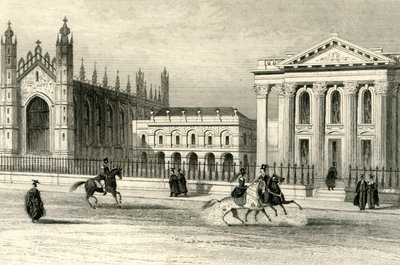 キングスカレッジチャペル、大学図書館と上院、ケンブリッジ、c1835。 作： Unbekannt