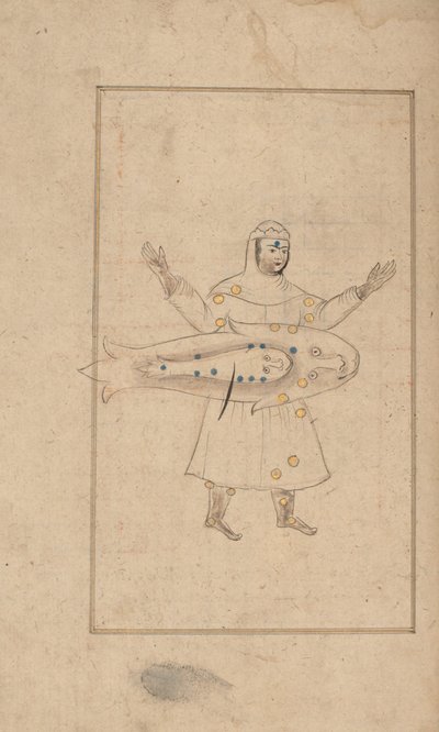 Kitab suwar al-kawakib al-thabita al-Sufi の恒星の画像の本、18 世紀。 作： Unbekannt