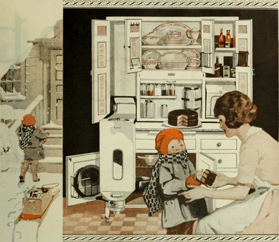 The Saturday Evening Postに掲載されたキッチンの広告、約1920～1925年。 作： Unbekannt