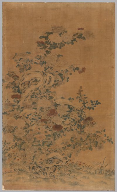 コッスパネル：岩と菊、1700年代-1800年代。 作： Unbekannt