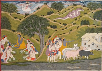 クリシュナは、Bhagavata PuranaからBrajへの牛飼いと共に戻ります 作： Unbekannt Unbekannt