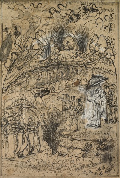クリシュナ山とラダ山ゴバーダン、c。 1720。 作： Unbekannt