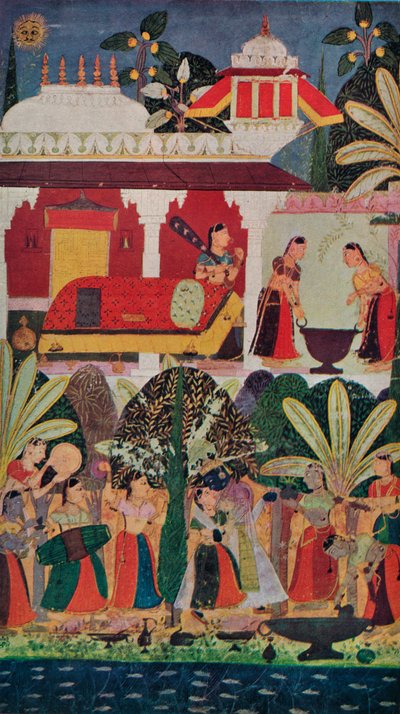 17世紀、1929年の春祭りでのクリシュナとGopes gopis 作： Unbekannt